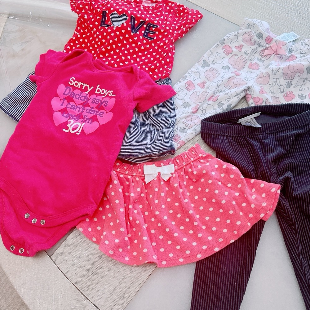 Baby Girl Clothes Bundle /Bodysuit, Top, Skirt, Leggings/gymboree/Carter/likenew